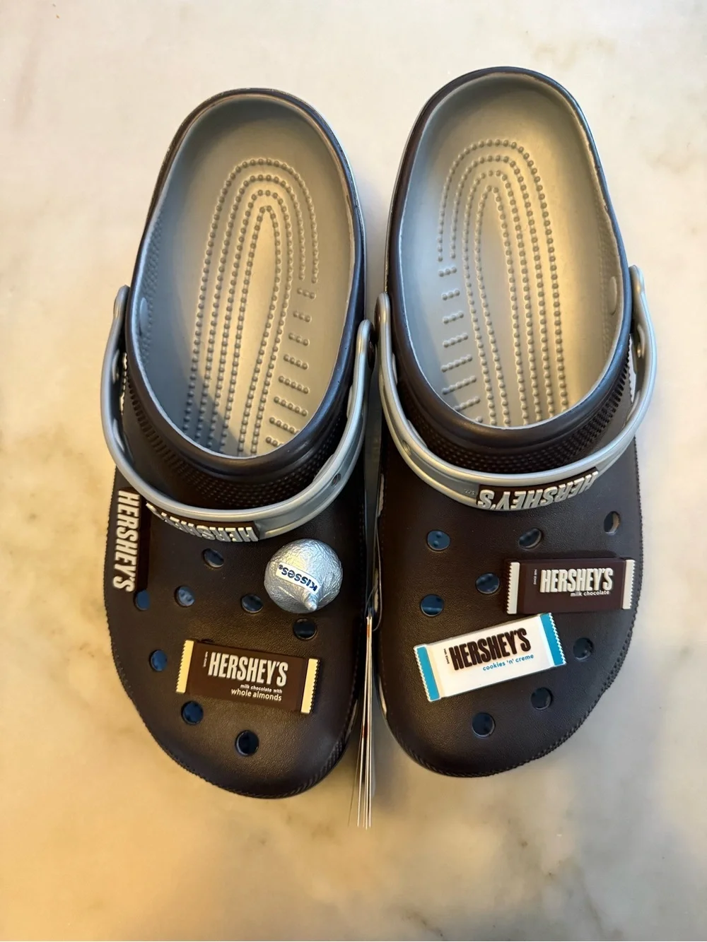 CROCS Men's Chocolate Brown & Light Gray Hershey's Clog Sandals